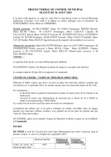 Conseil municipal du 26 août 2014