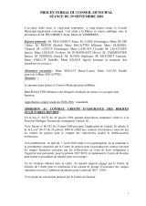 Conseil municipal du 29 septembre 2016