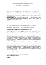 Conseil municipal du 27 novembre 2017