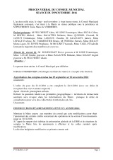 Conseil municipal du 29 novembre 2016